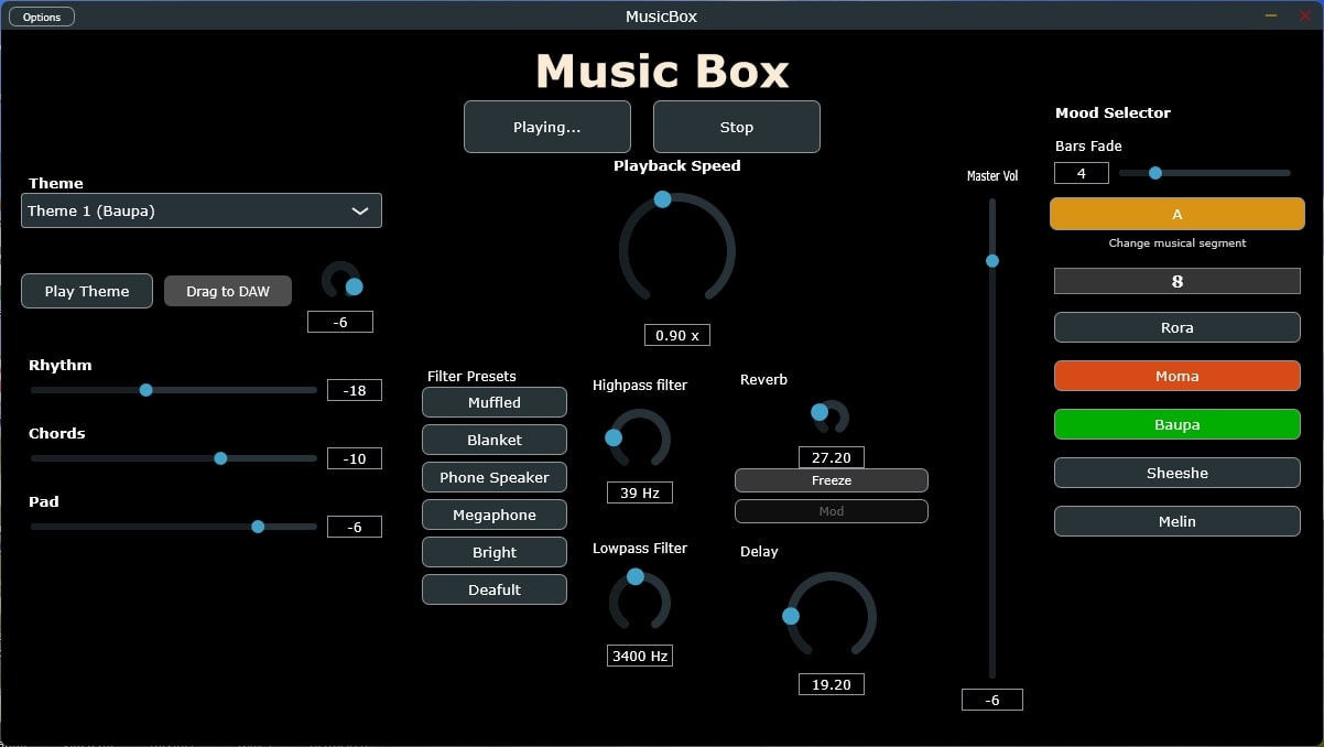Figure 4. The playing state of the MusicBox.